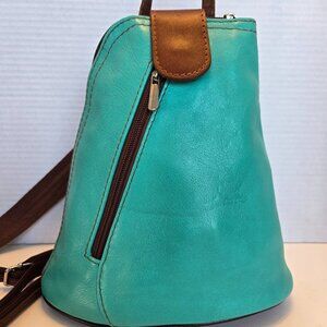 Vera Pella Leather Shoulder Rucksack